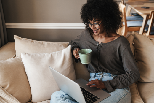 Woman viewing laptop